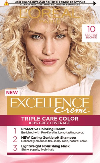 Hiusväri 10 Lightest Blonde Excellence Creme pakkauskuva