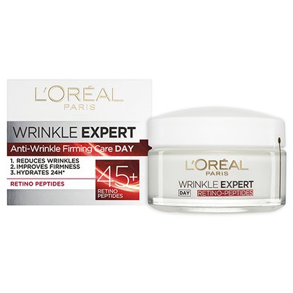 Anti aging voide Wrinkle Expert 45 pakkaus ja purkki